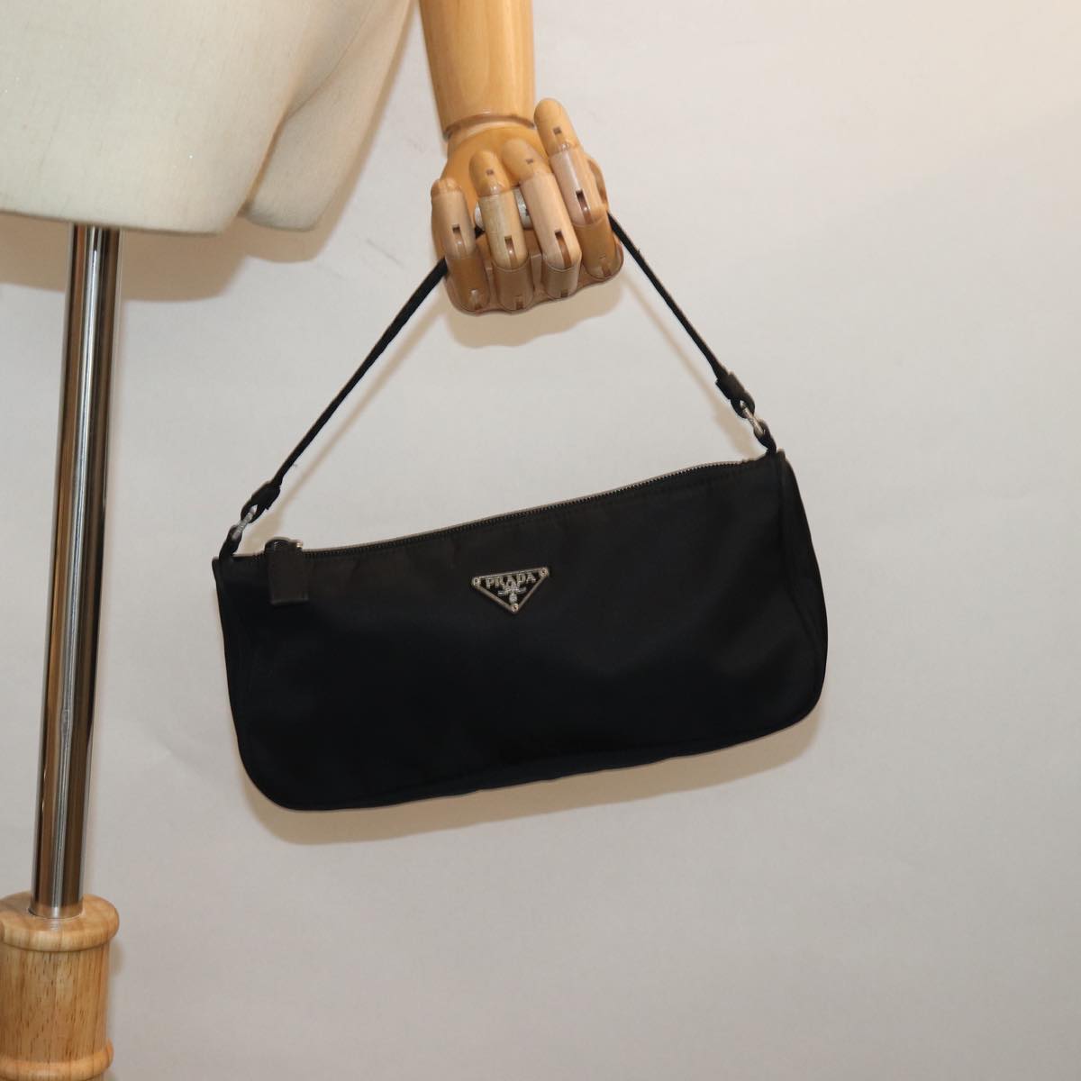 PRADA Accessory Pouch Nylon Black Auth 81898