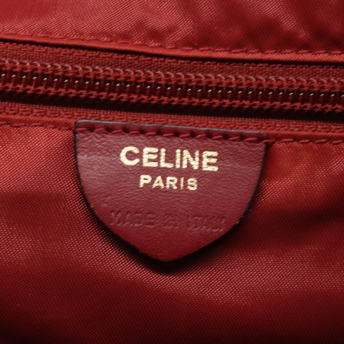 CELINE Hand Bag Nylon Red Auth 81901