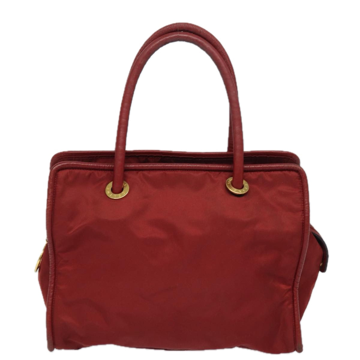 CELINE Hand Bag Nylon Red Auth 81901