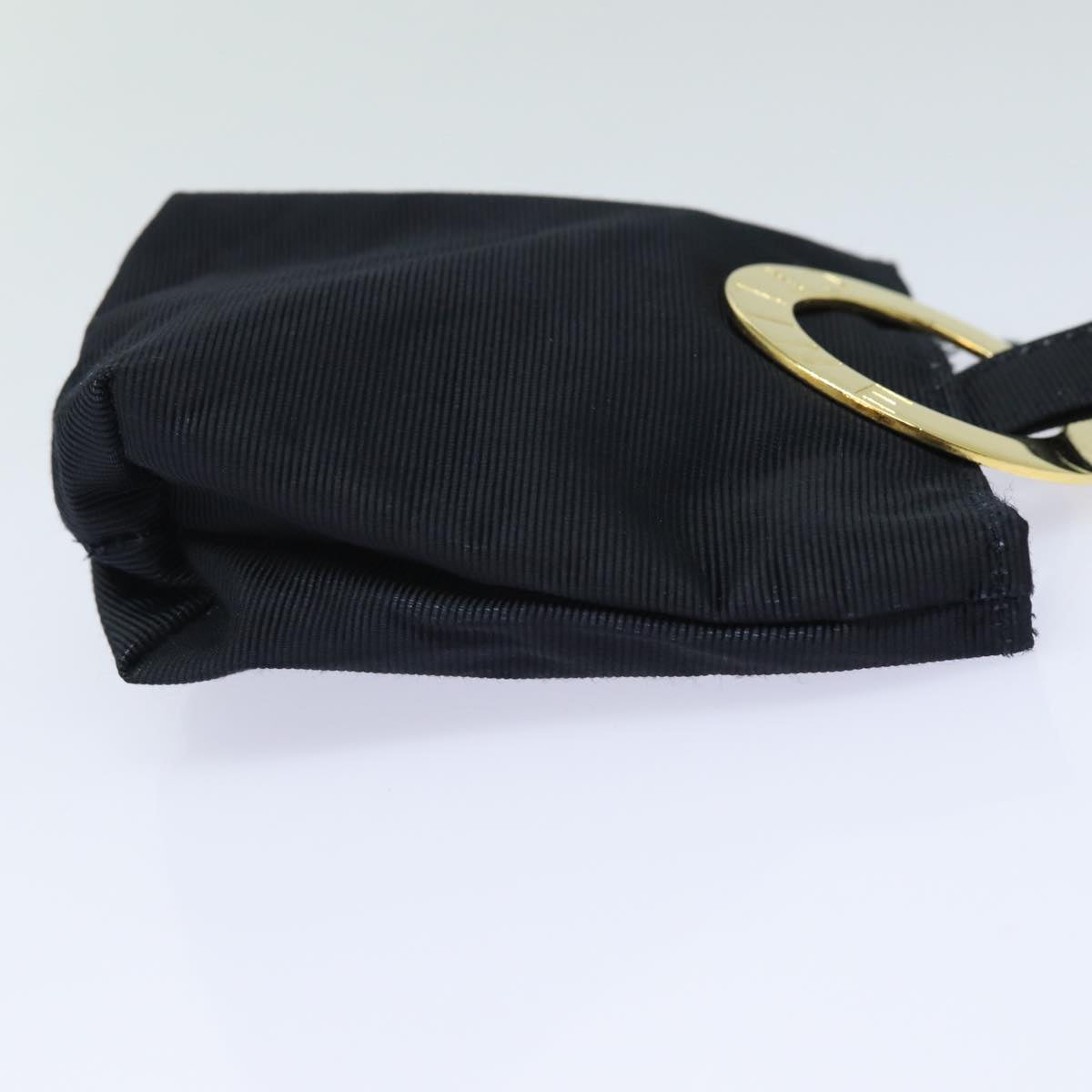 CELINE Circle Pouch Nylon Black Auth 81902