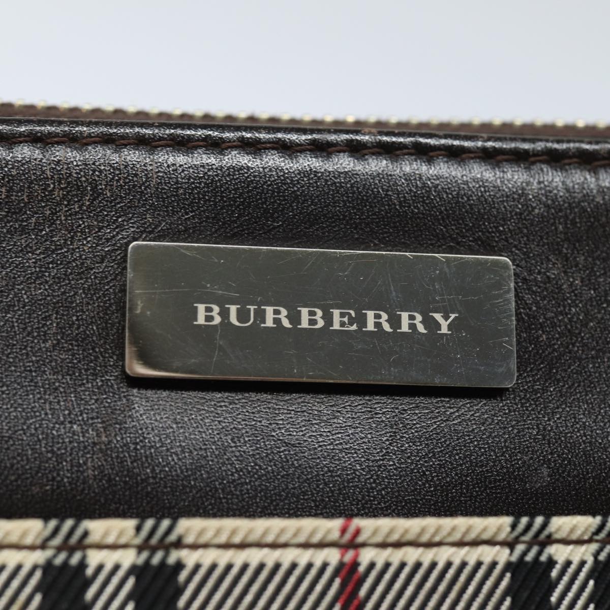 BURBERRY Nova Check Hand Bag Canvas Beige Auth 81919