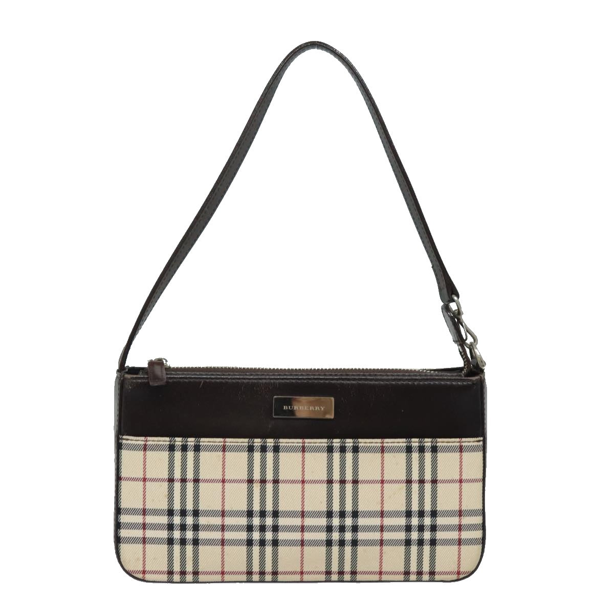 BURBERRY Nova Check Hand Bag Canvas Beige Auth 81919