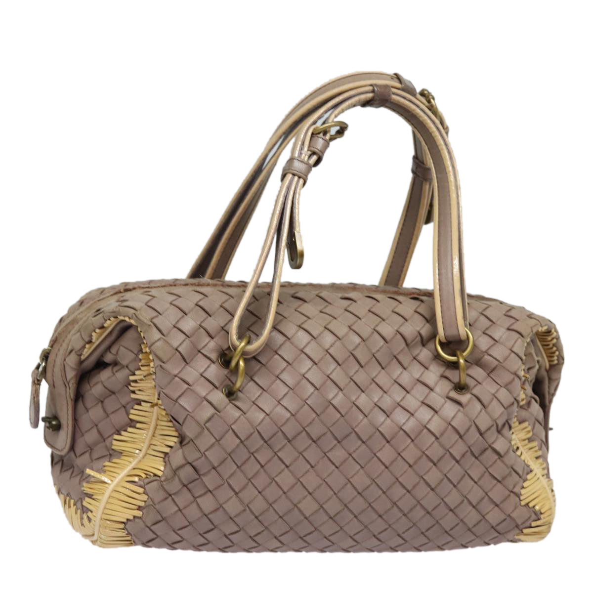 BOTTEGA VENETA INTRECCIATO Hand Bag Leather Beige Auth 81925