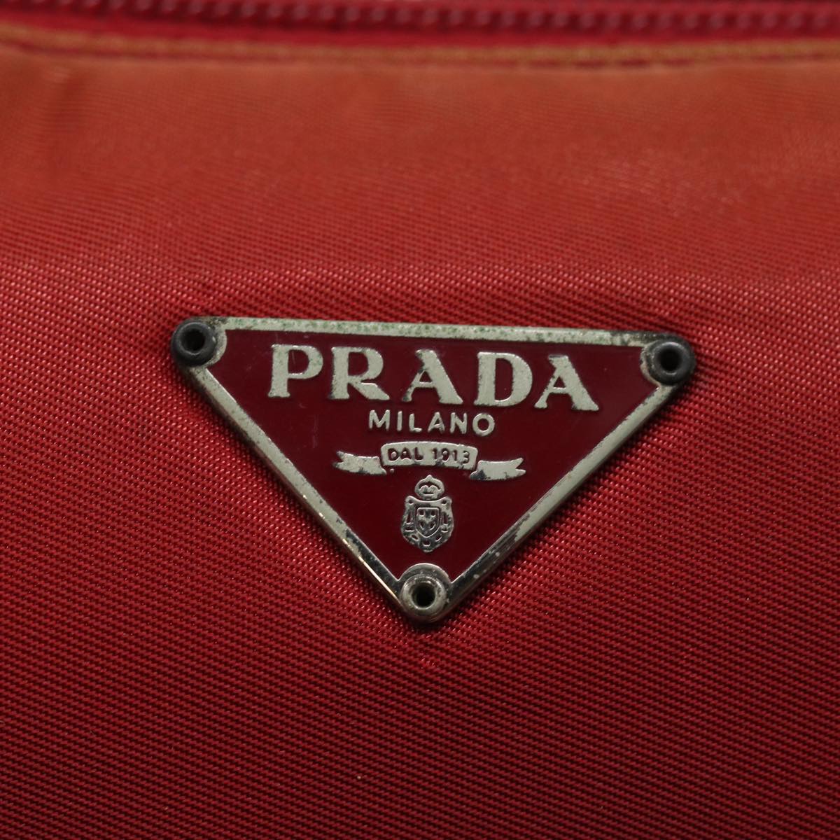 PRADA Accessory Pouch Nylon Red Auth 81927