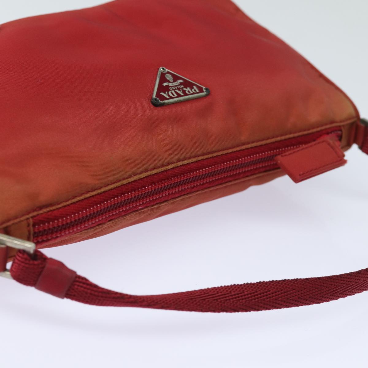 PRADA Accessory Pouch Nylon Red Auth 81927