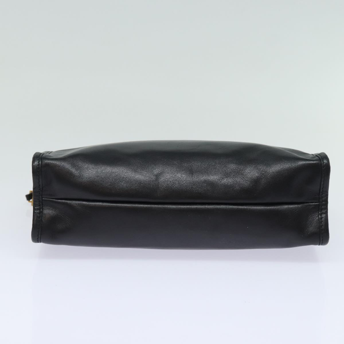 LOEWE Anagram Clutch Bag Leather Black Auth 81940