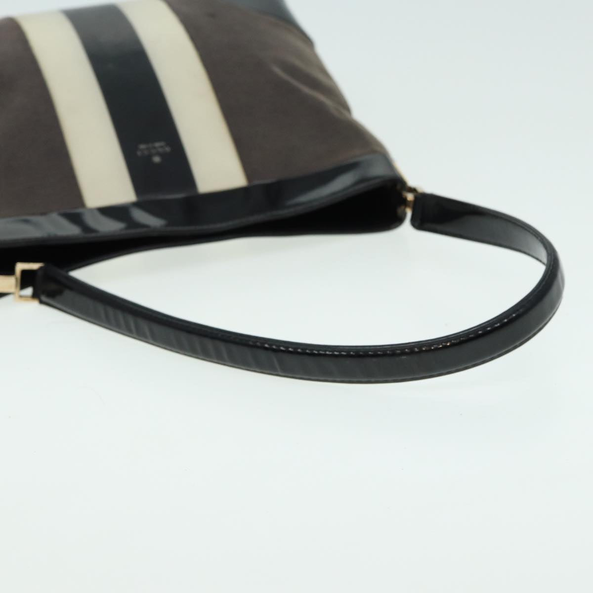 GUCCI Shoulder Bag Canvas Gray Black white 001 4231 Auth 81957