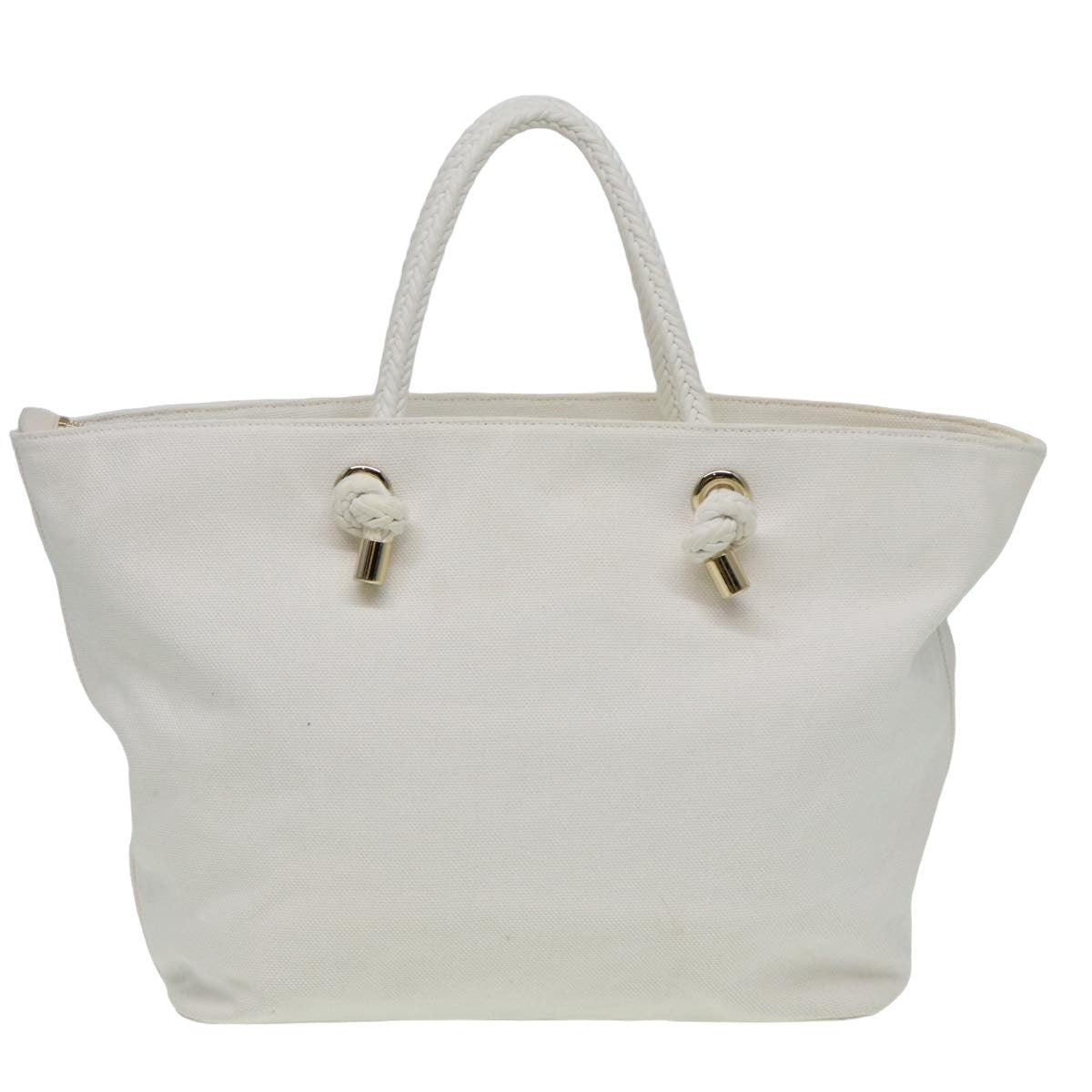 BURBERRY Tote Bag Canvas White Auth 81965 - 0