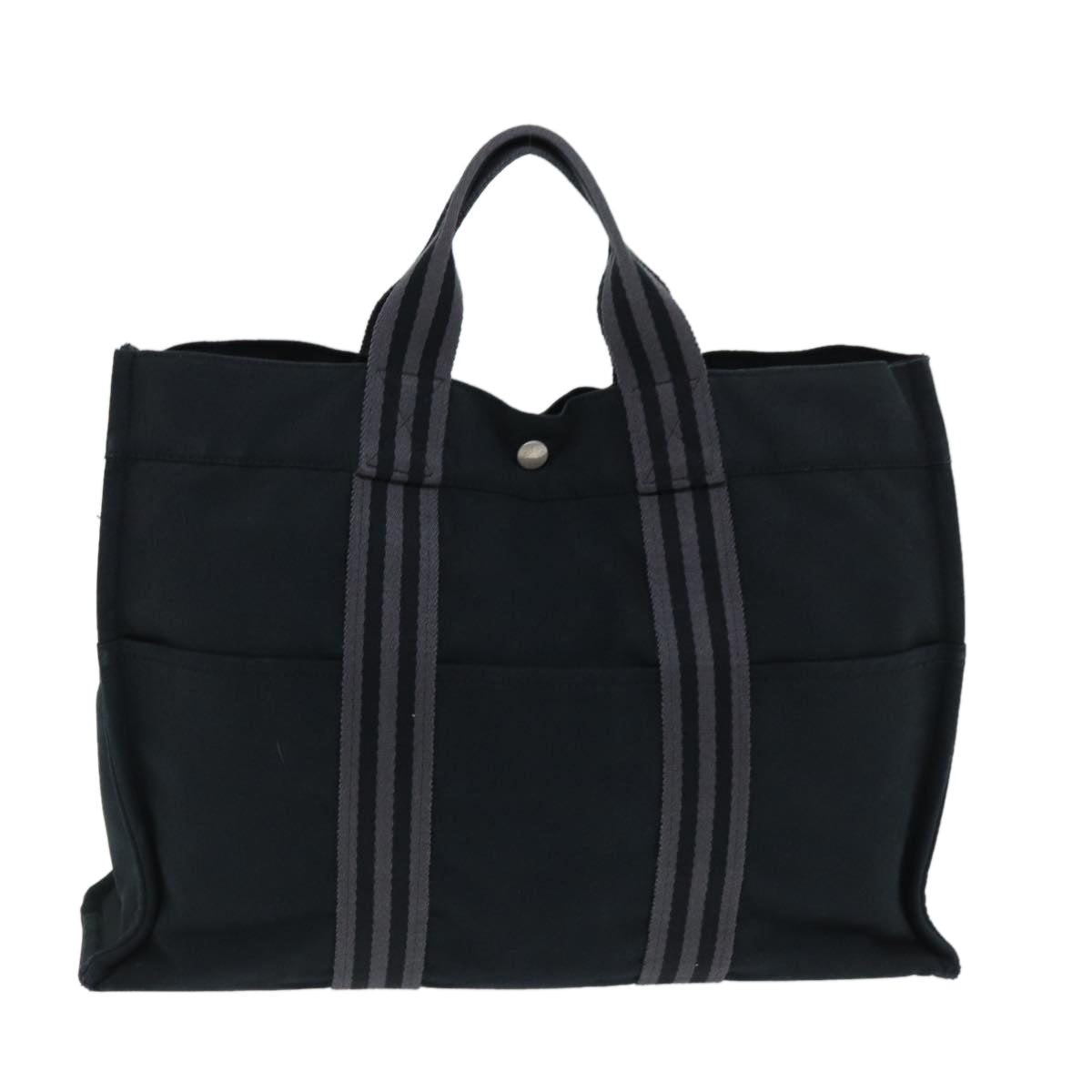 HERMES Fourre Tout MM Hand Bag Canvas Black Auth 81980