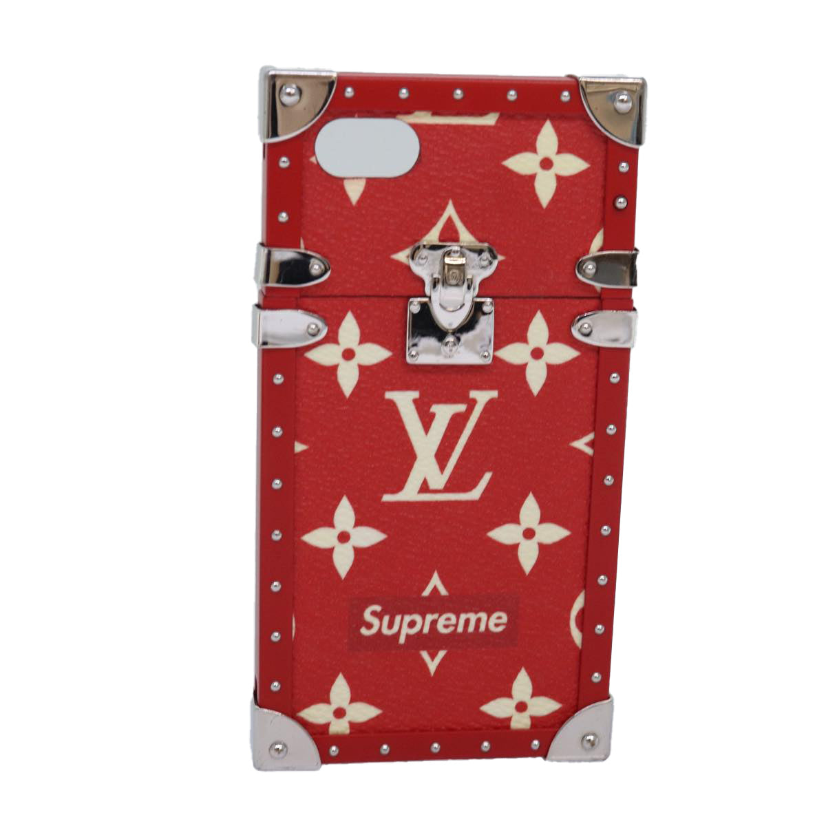 LOUIS VUITTON Monogram LV x Supreme iPhone 7 Eye Trunk Red M67758 LV Auth 81993S