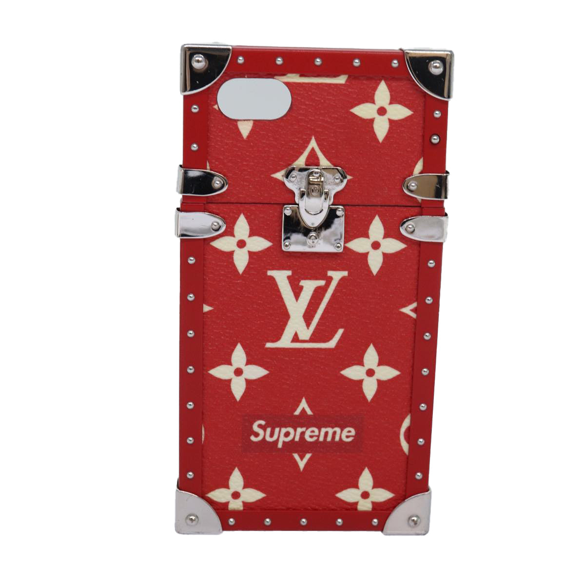 LOUIS VUITTON Monogram LV x Supreme iPhone 7 Eye Trunk Red M67758 LV Auth 81993S