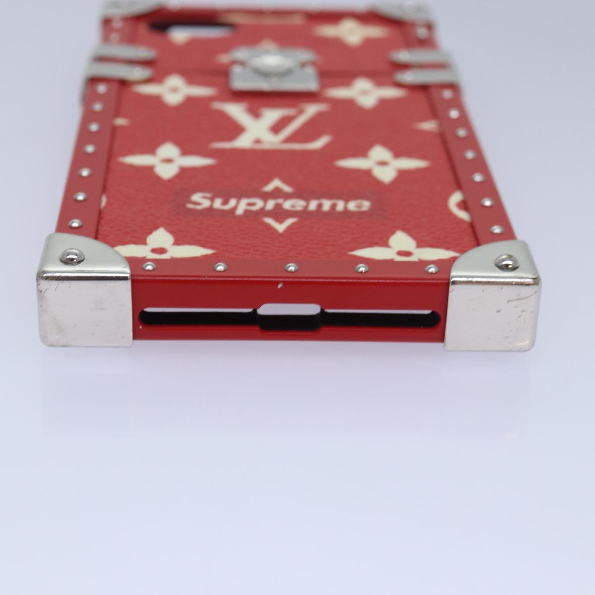 LOUIS VUITTON Monogram LV x Supreme iPhone 7 Eye Trunk Red M67758 LV Auth 81993S