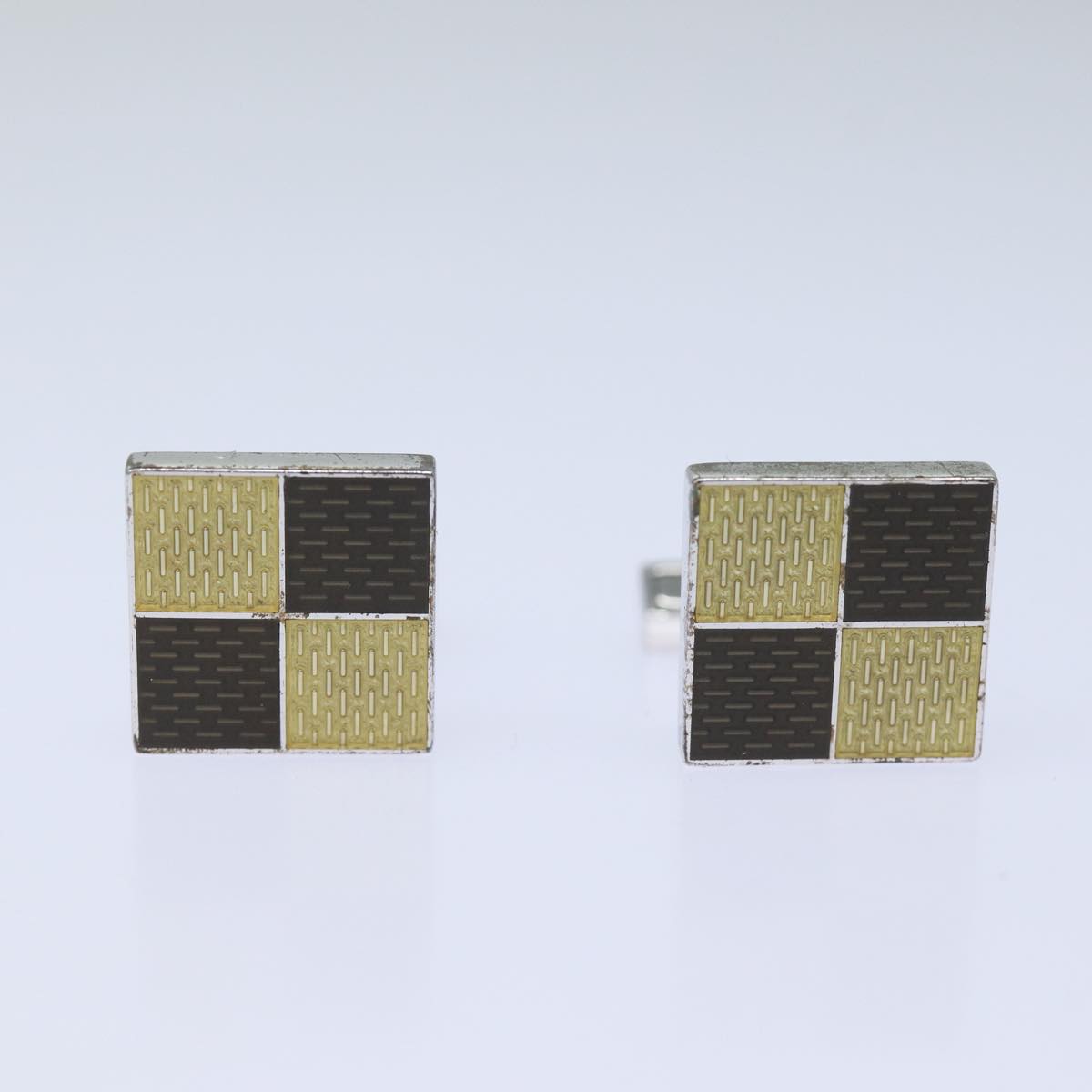 LOUIS VUITTON Damier Ebene Bouton Du Manchette Damier 4 Cuffs M64675 Auth 81996