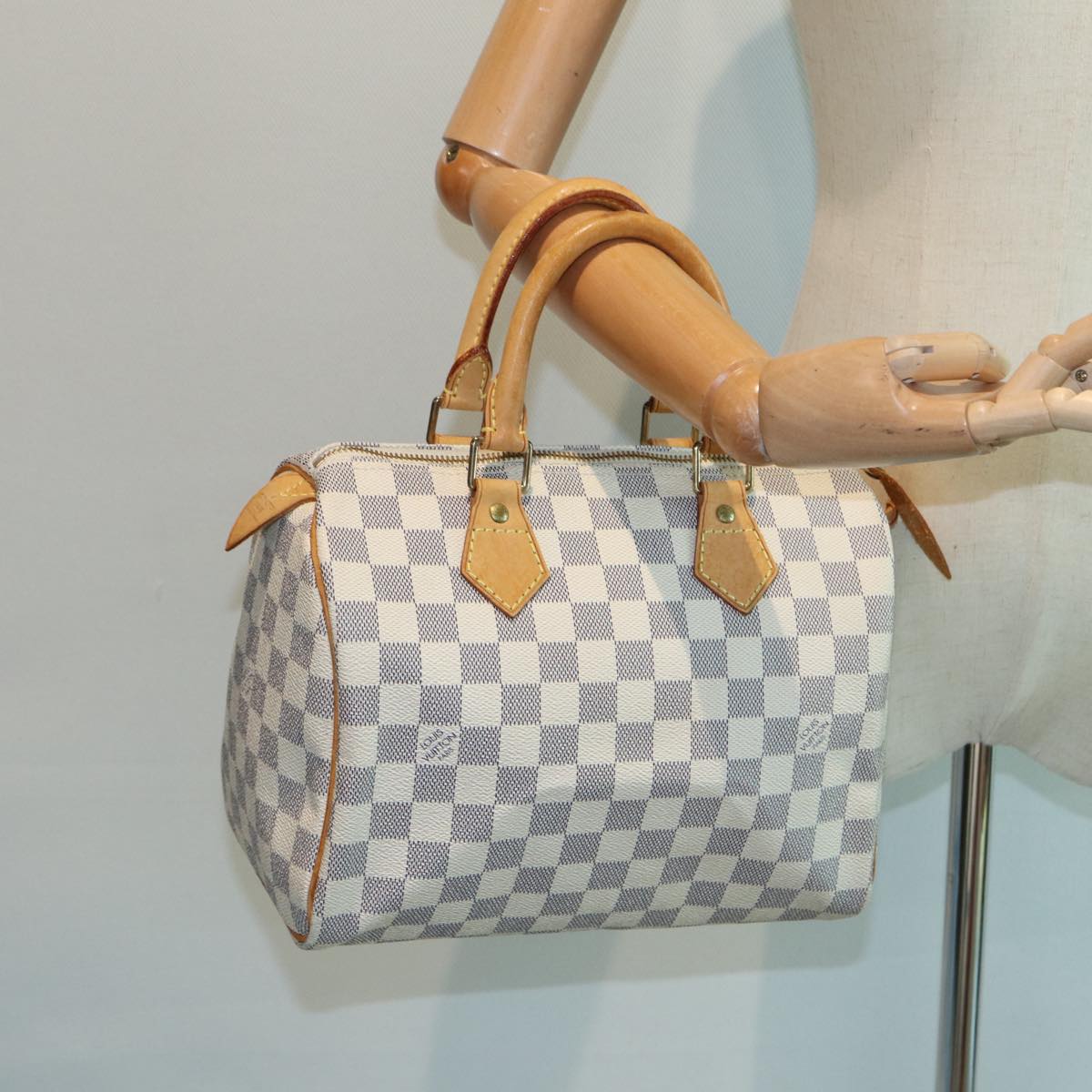 LOUIS VUITTON Damier Azur Speedy 25 Hand Bag N41534 LV Auth 82000