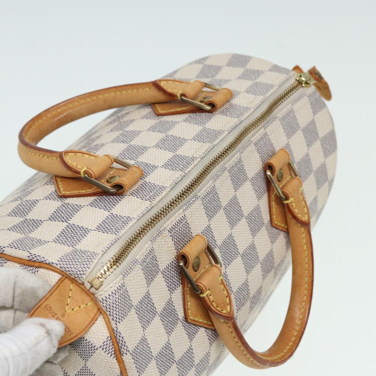 LOUIS VUITTON Damier Azur Speedy 25 Hand Bag N41534 LV Auth 82000