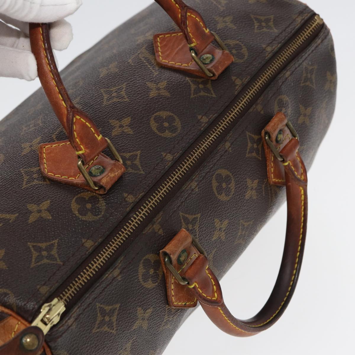 LOUIS VUITTON Monogram Speedy 30 Hand Bag M41526 LV Auth 82001