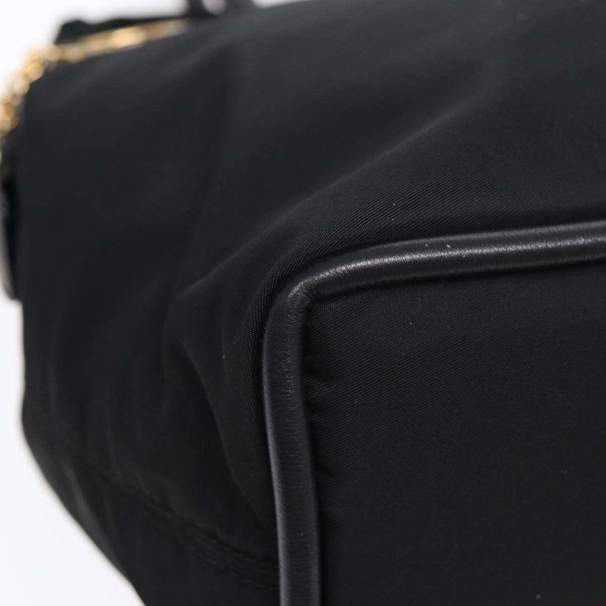 CELINE Shoulder Bag Nylon Black Auth 82007