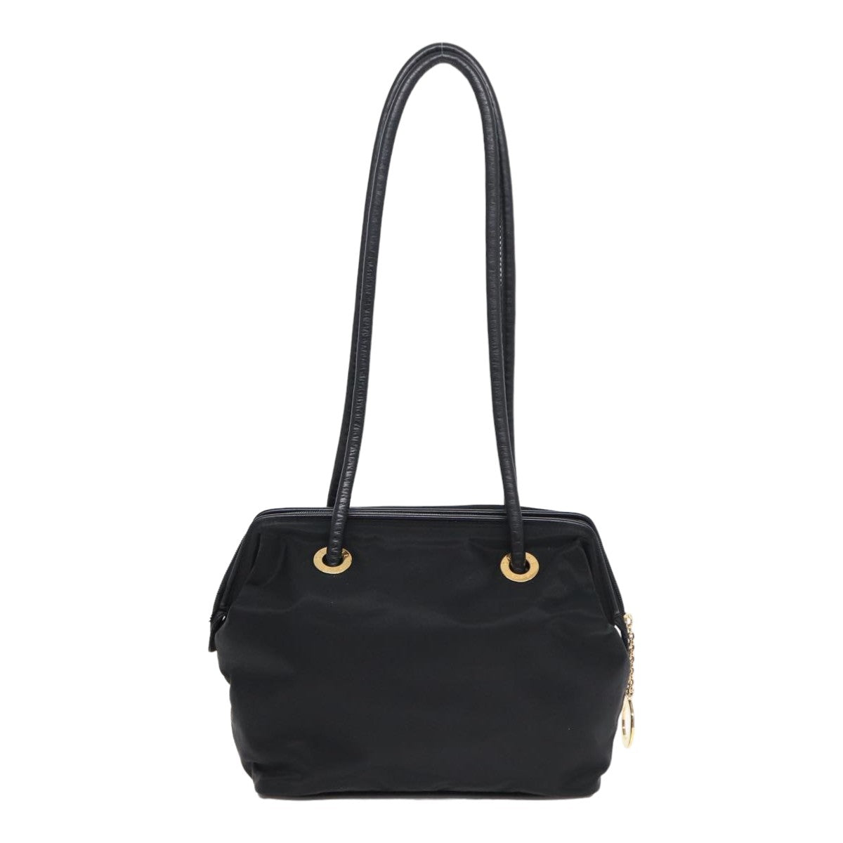 CELINE Shoulder Bag Nylon Black Auth 82007