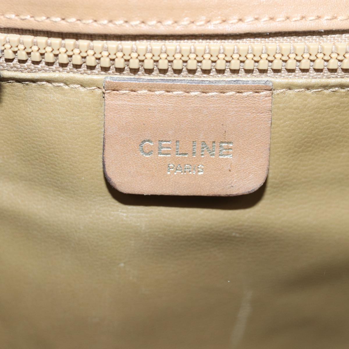 CELINE Macadam Canvas Shoulder Bag Beige Auth 82011