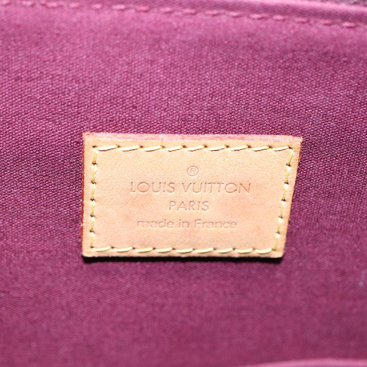 LOUIS VUITTON Monogram Vernis Alma MM Hand Bag Rouge Favist M91687 LV Auth 82016