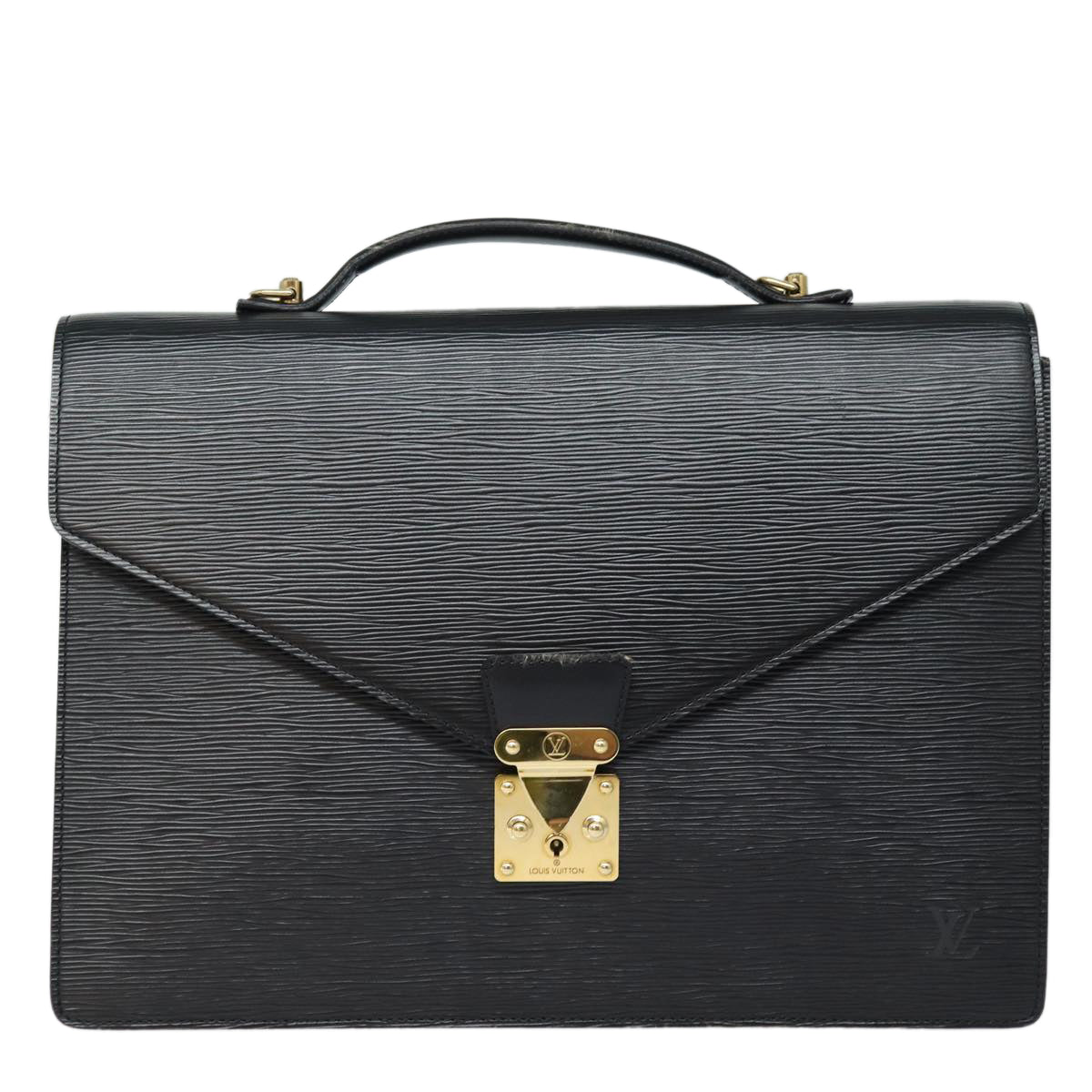 LOUIS VUITTON Epi Porte Documents Bandouliere Black M54462 LV Auth 82019