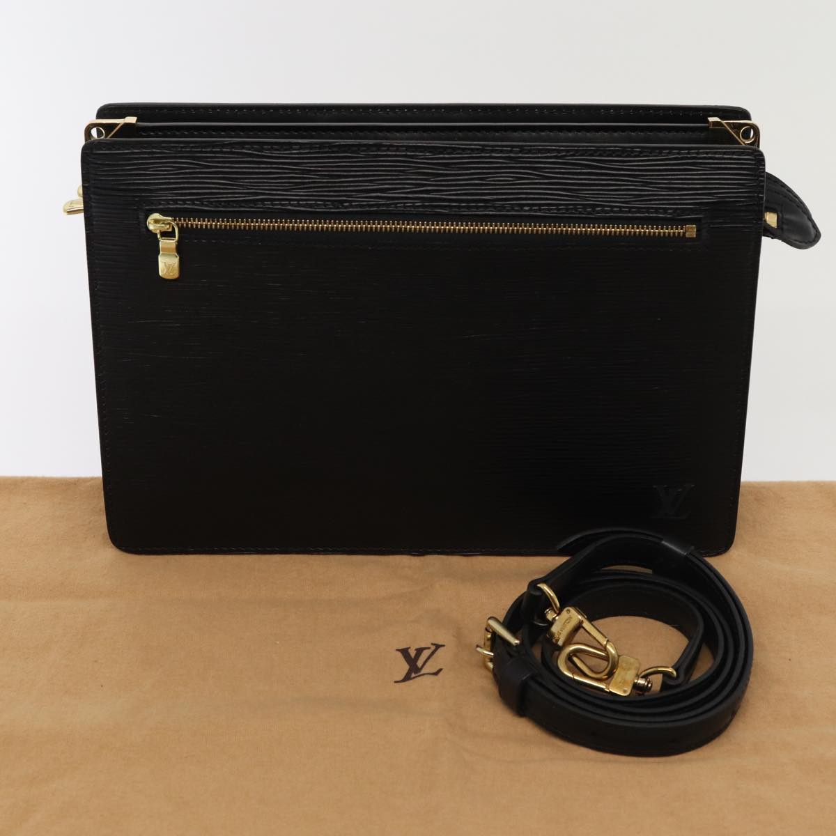 LOUIS VUITTON Epi Angian Shoulder Bag 2way Black M52112 LV Auth 82032