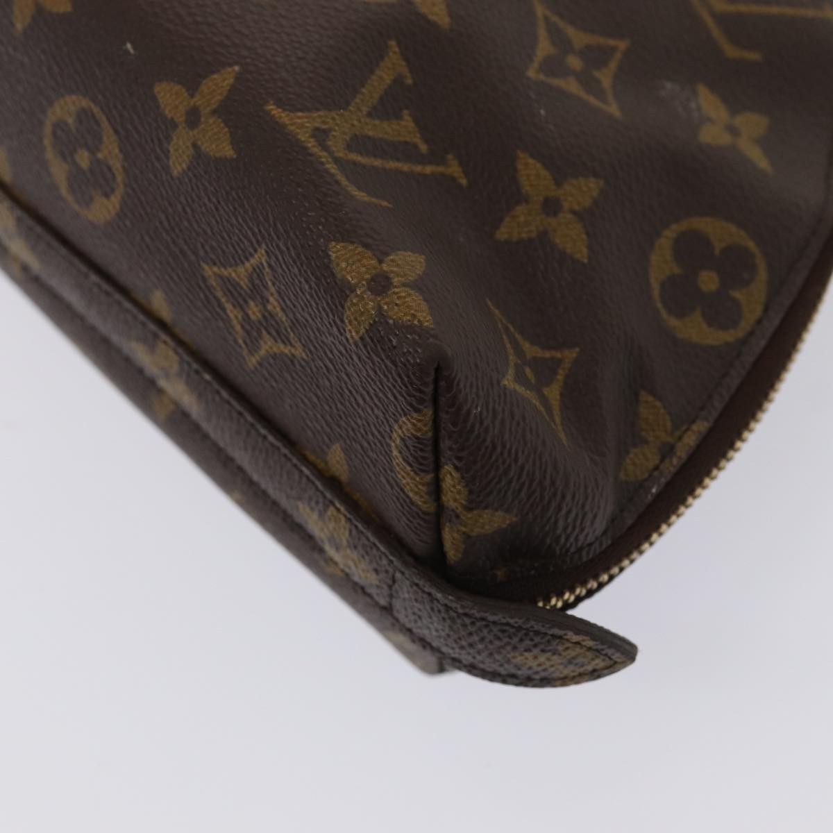 LOUIS VUITTON Monogram Trousse Demi Ronde Cosmetic Pouch M47520 LV Auth 82041