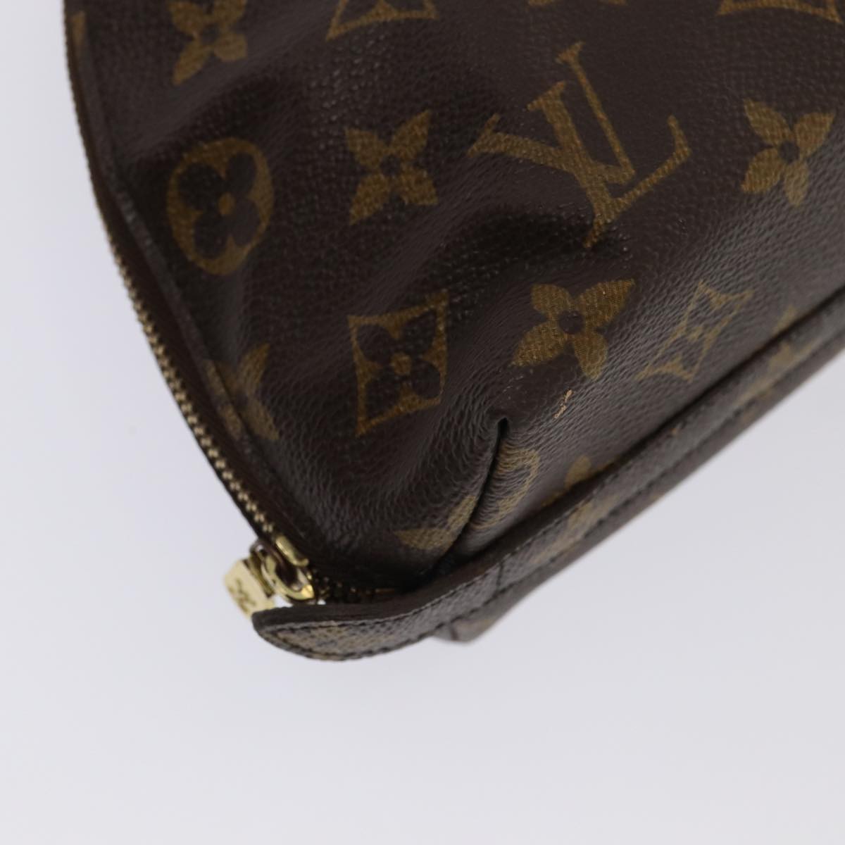 LOUIS VUITTON Monogram Trousse Demi Ronde Cosmetic Pouch M47520 LV Auth 82041