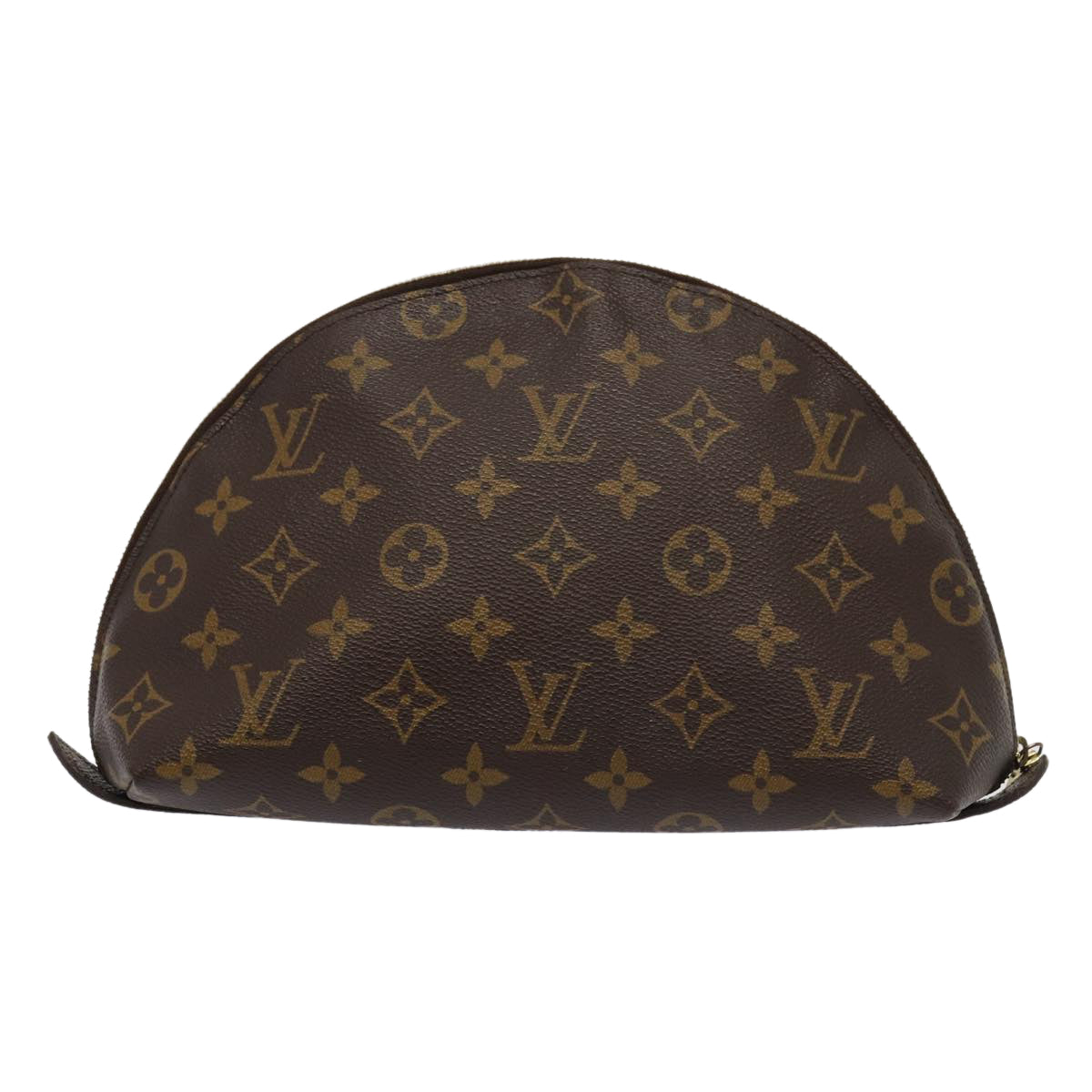 LOUIS VUITTON Monogram Trousse Demi Ronde Cosmetic Pouch M47520 LV Auth 82041