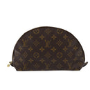 LOUIS VUITTON Monogram Trousse Demi Ronde Cosmetic Pouch M47520 LV Auth 82041-2