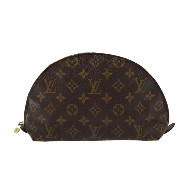 LOUIS VUITTON Monogram Trousse Demi Ronde Cosmetic Pouch M47520 LV Auth 82041