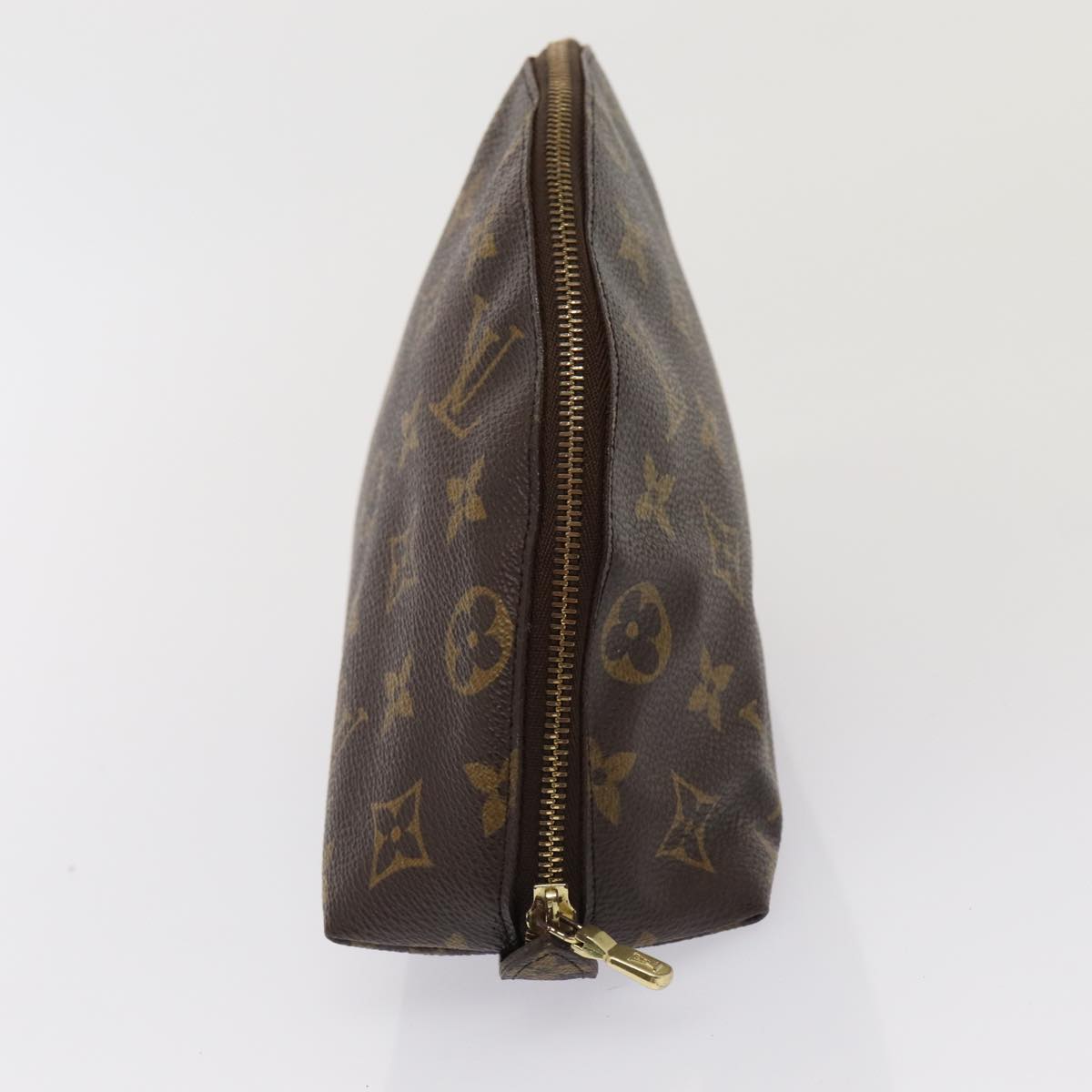 LOUIS VUITTON Monogram Trousse Demi Ronde Cosmetic Pouch M47520 LV Auth 82041