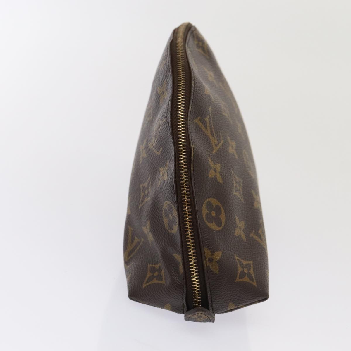 LOUIS VUITTON Monogram Trousse Demi Ronde Cosmetic Pouch M47520 LV Auth 82041