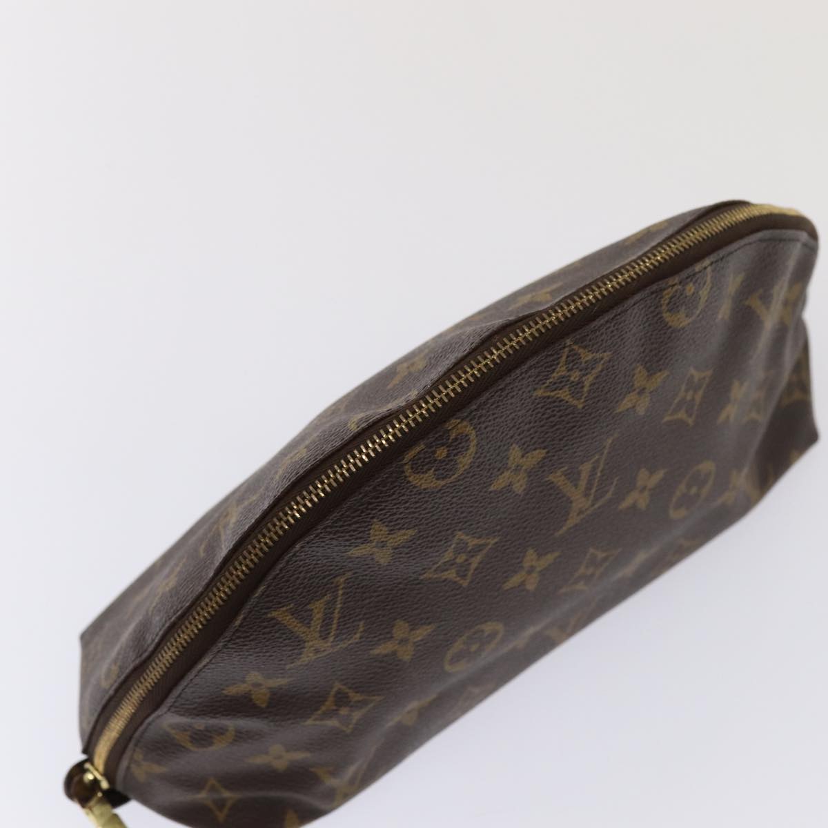 LOUIS VUITTON Monogram Trousse Demi Ronde Cosmetic Pouch M47520 LV Auth 82041