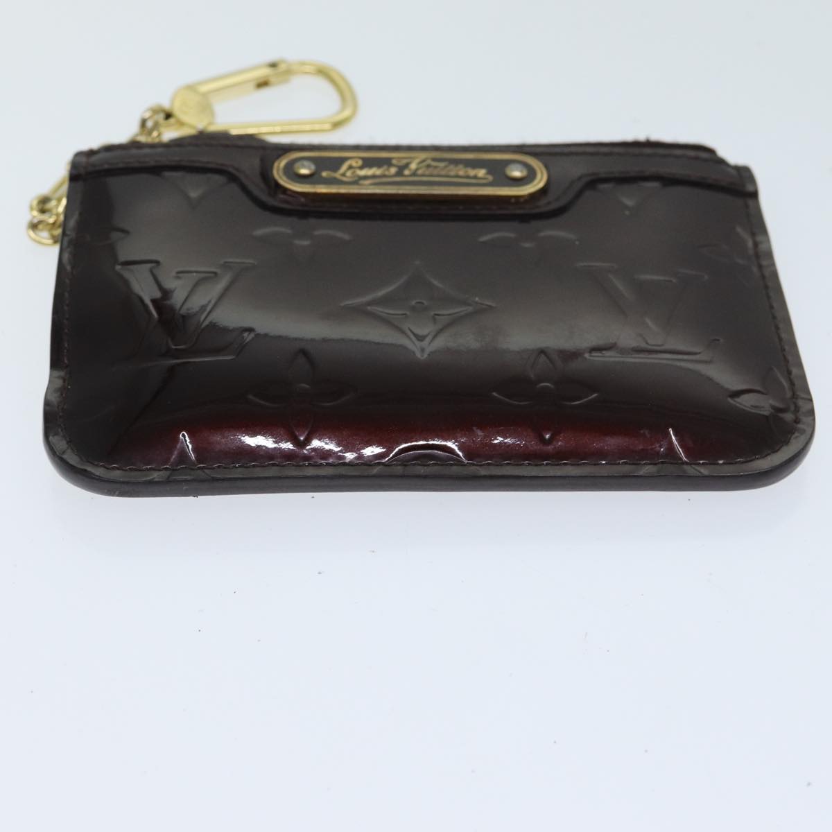 LOUIS VUITTON Vernis Pochette Cles NM Coin Purse Amarante M93557 LV Auth 82051