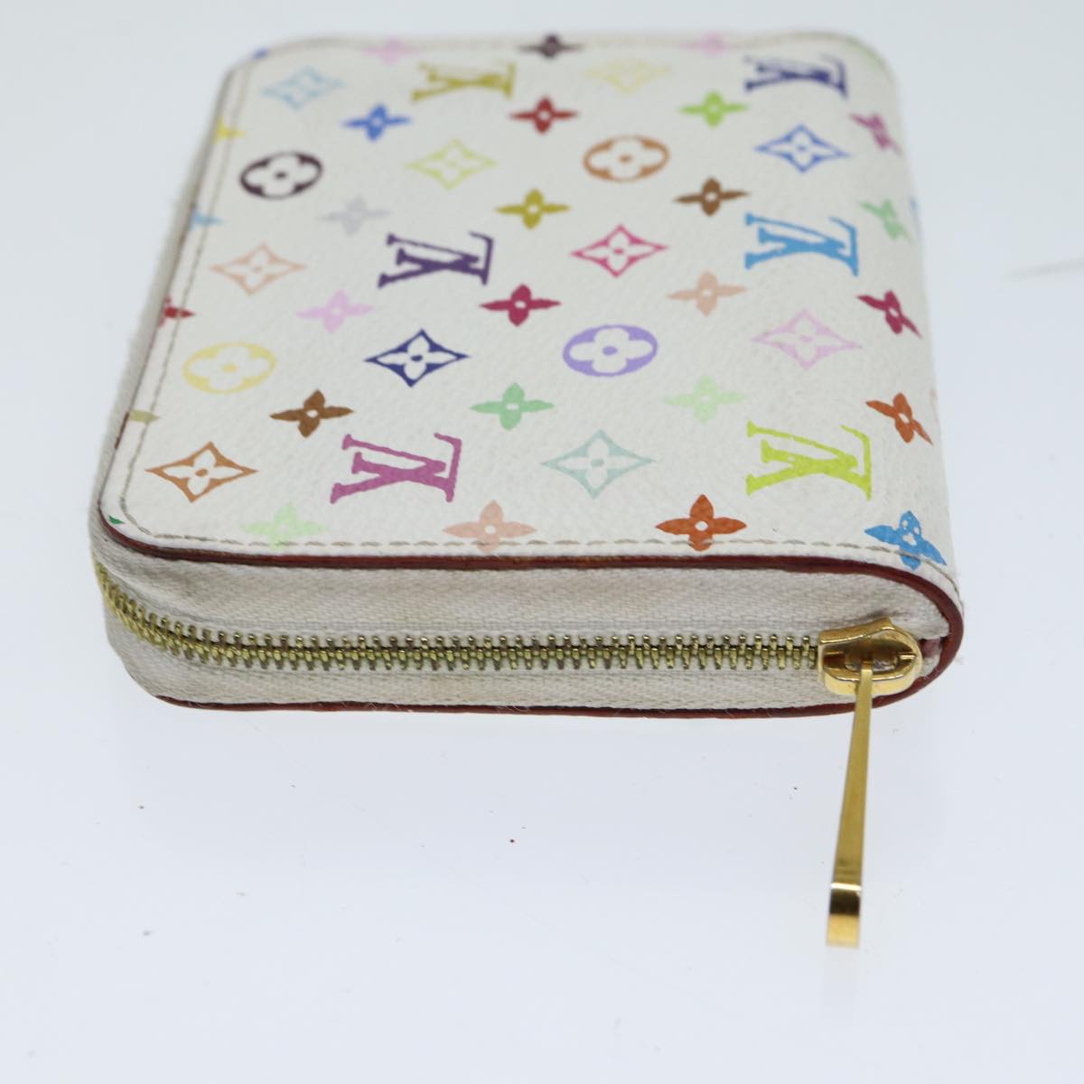 LOUIS VUITTON Monogram Multicolor Zippy Coin Purse White M93741 LV Auth 82052