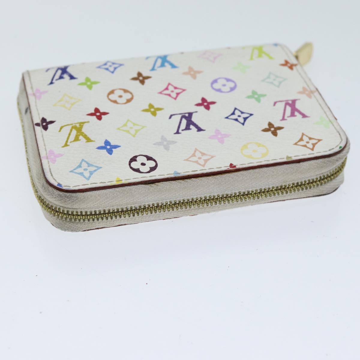 LOUIS VUITTON Monogram Multicolor Zippy Coin Purse White M93741 LV Auth 82052