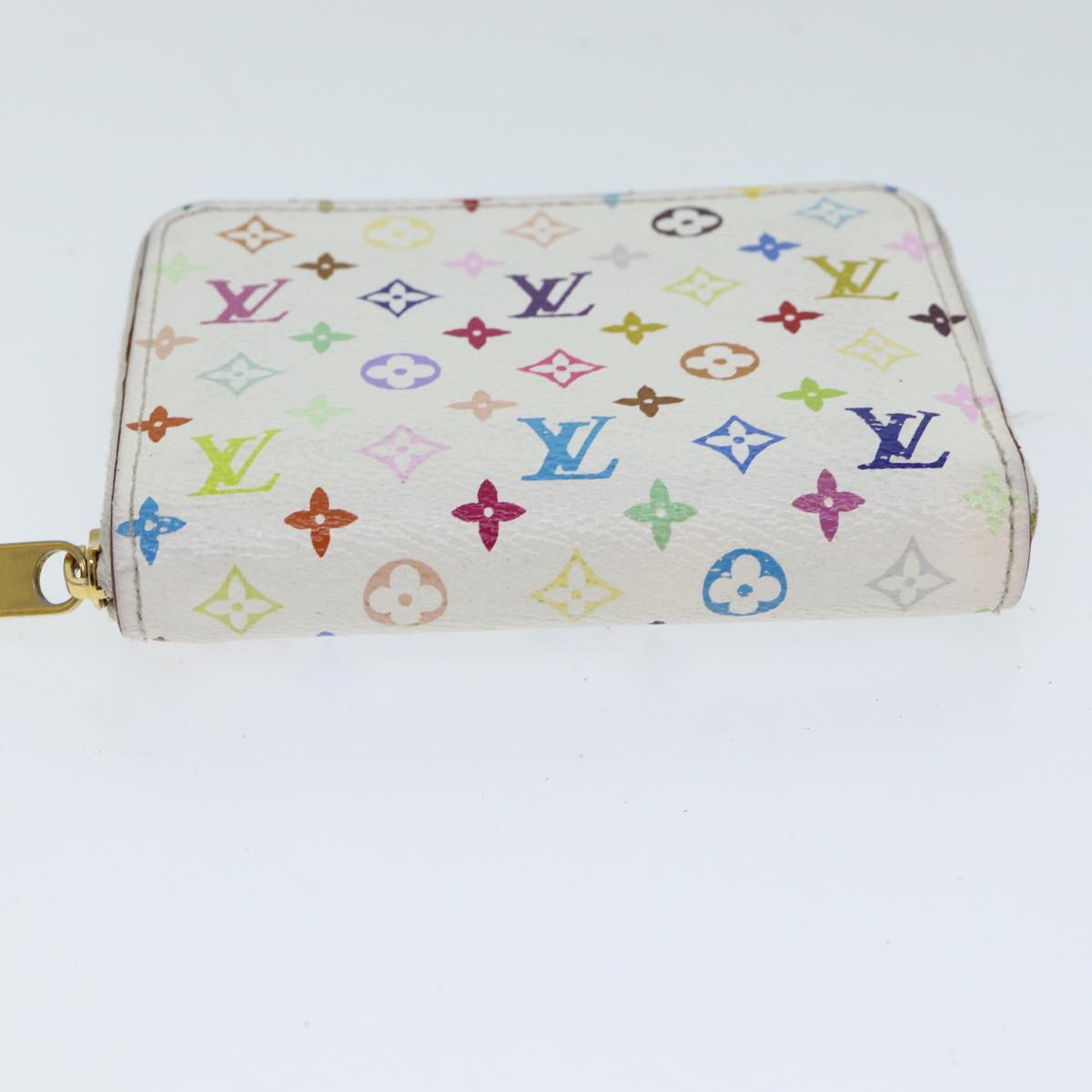 LOUIS VUITTON Monogram Multicolor Zippy Coin Purse White M93741 LV Auth 82052