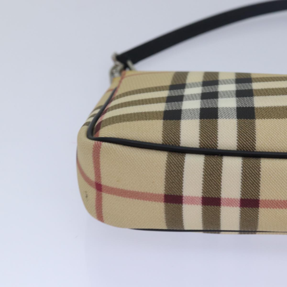 BURBERRY Nova Check Accessory Pouch PVC Beige Auth 82063