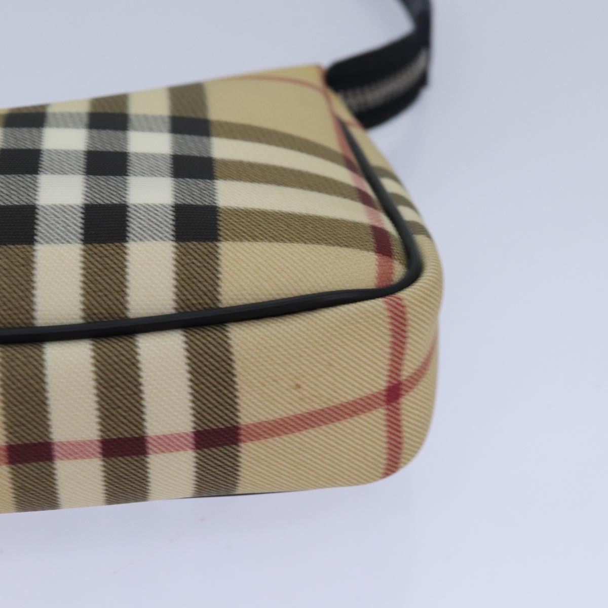 BURBERRY Nova Check Accessory Pouch PVC Beige Auth 82063