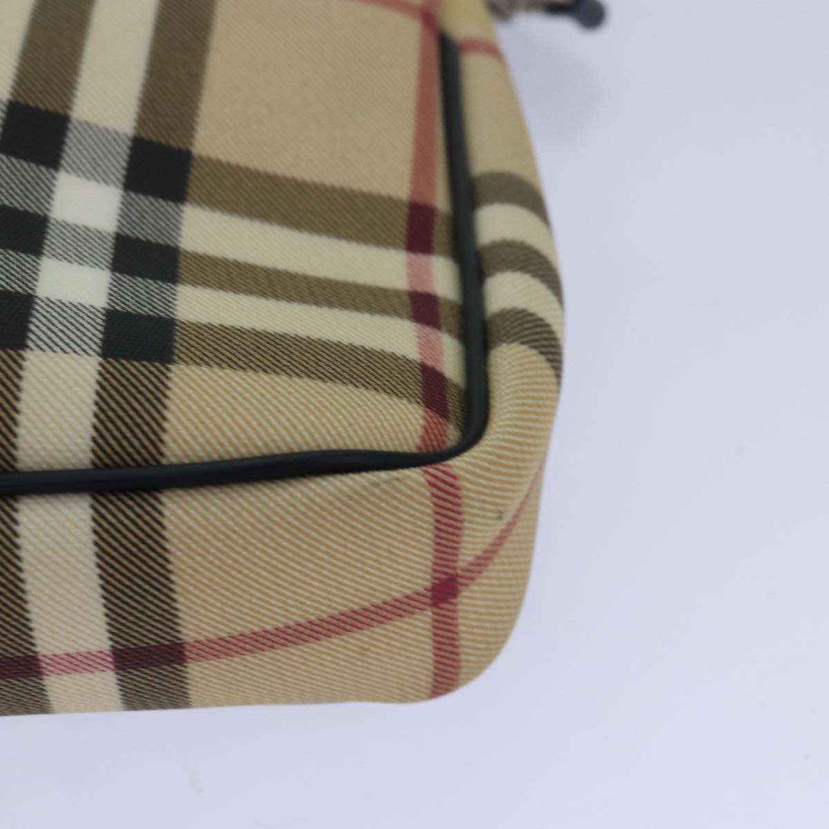 BURBERRY Nova Check Accessory Pouch PVC Beige Auth 82063