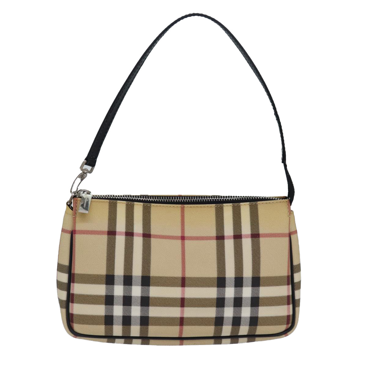 BURBERRY Nova Check Accessory Pouch PVC Beige Auth 82063