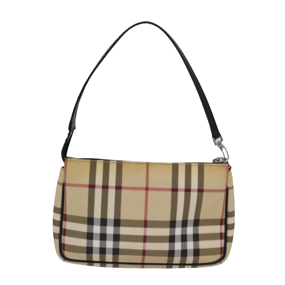 BURBERRY Nova Check Accessory Pouch PVC Beige Auth 82063 - 0