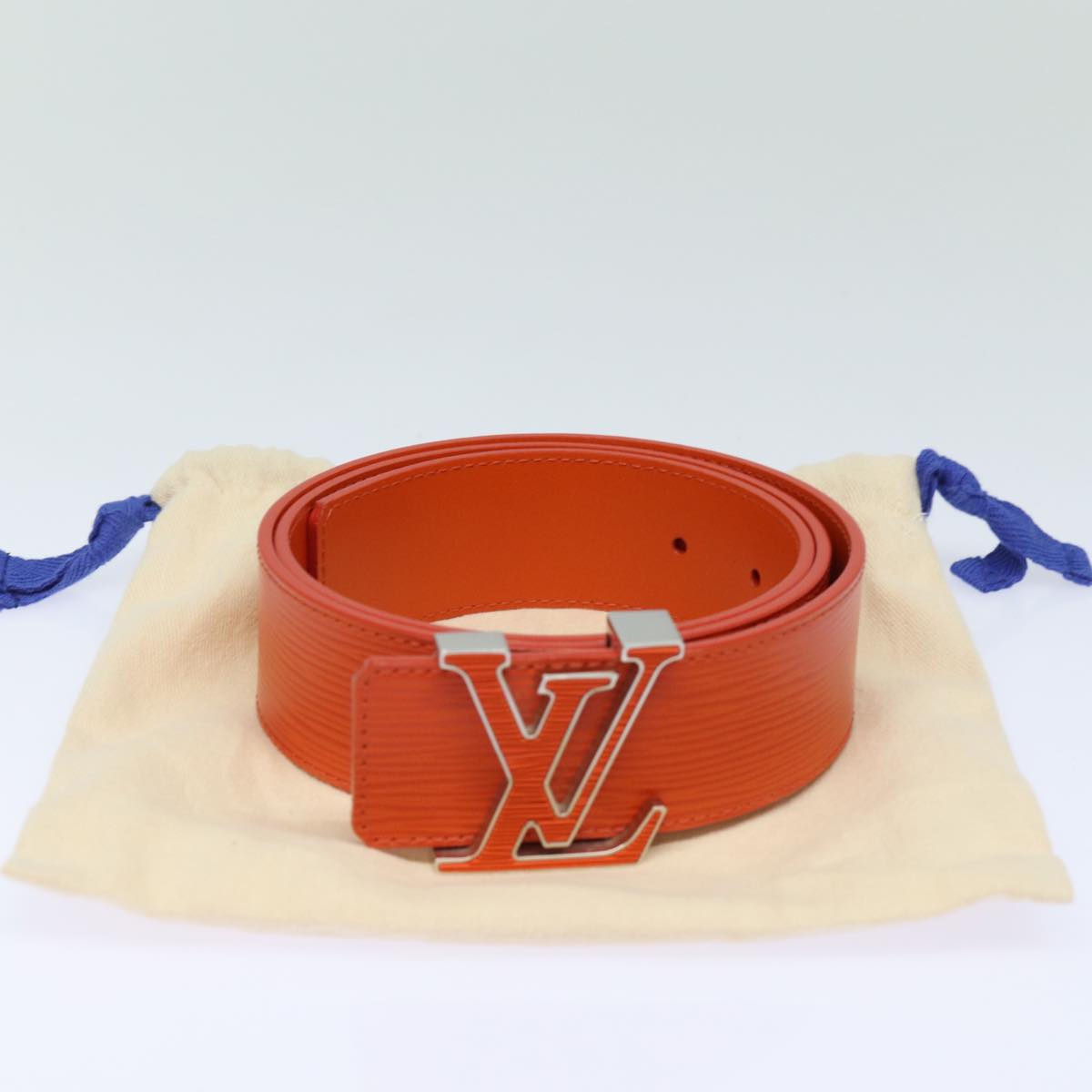 LOUIS VUITTON Epi Ceinture Belt 40.2"" Orange Mandarin M9738X LV Auth 82064