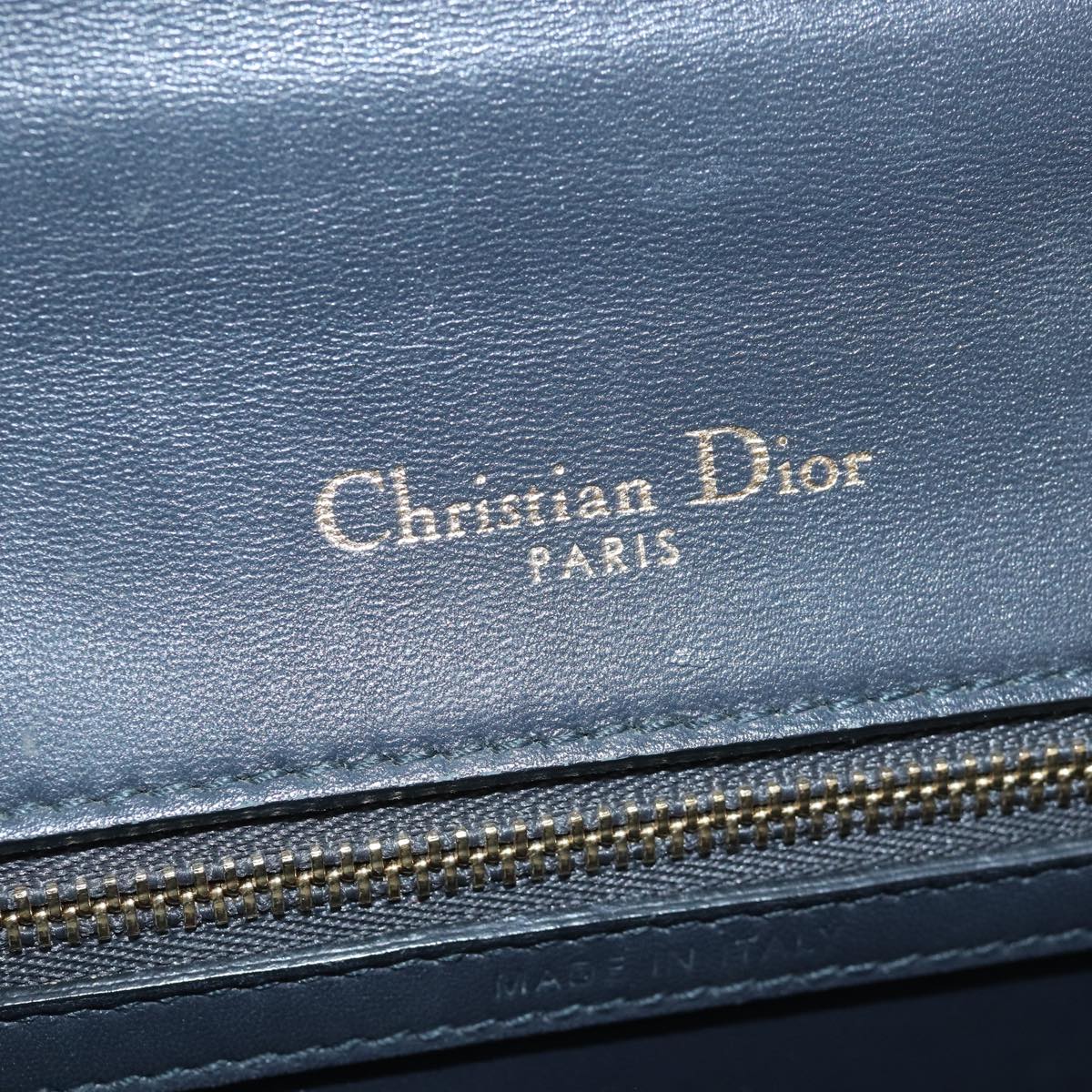 Christian Dior Chain Shoulder Bag Enamel Gold Auth 82071