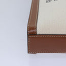 CELINE Mini Vertical Cabas Hand Bag Canvas 2way White Auth 82073-9