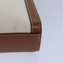 CELINE Mini Vertical Cabas Hand Bag Canvas 2way White Auth 82073-14