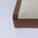 CELINE Mini Vertical Cabas Hand Bag Canvas 2way White Auth 82073-15