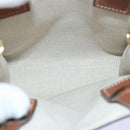 CELINE Mini Vertical Cabas Hand Bag Canvas 2way White Auth 82073-10