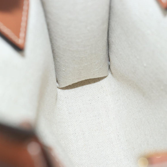 CELINE Mini Vertical Cabas Handtasche Canvas 2-Wege Weiß Auth 82073